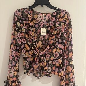 NWT Free People Floral Cropped Top